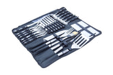 26 Piece Stainless Steel Cutlery and BBQ Set in Canvas Wrap with Handles